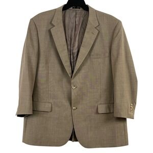 Joseph & Feiss Summer WOOL Tan Blazer 48 Regular 2 Button Sports Coat Men's Read